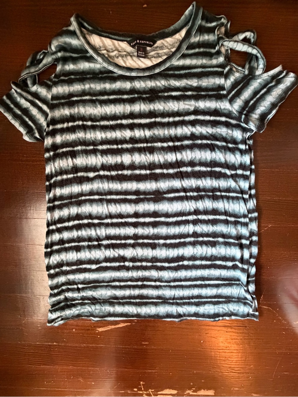 Rock and Republic Tie-Dye Cold Shoulder Shirt
